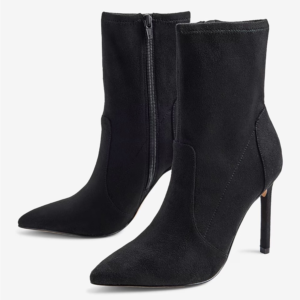 Express Suede Thin Heel Sock Boots Size 10 New